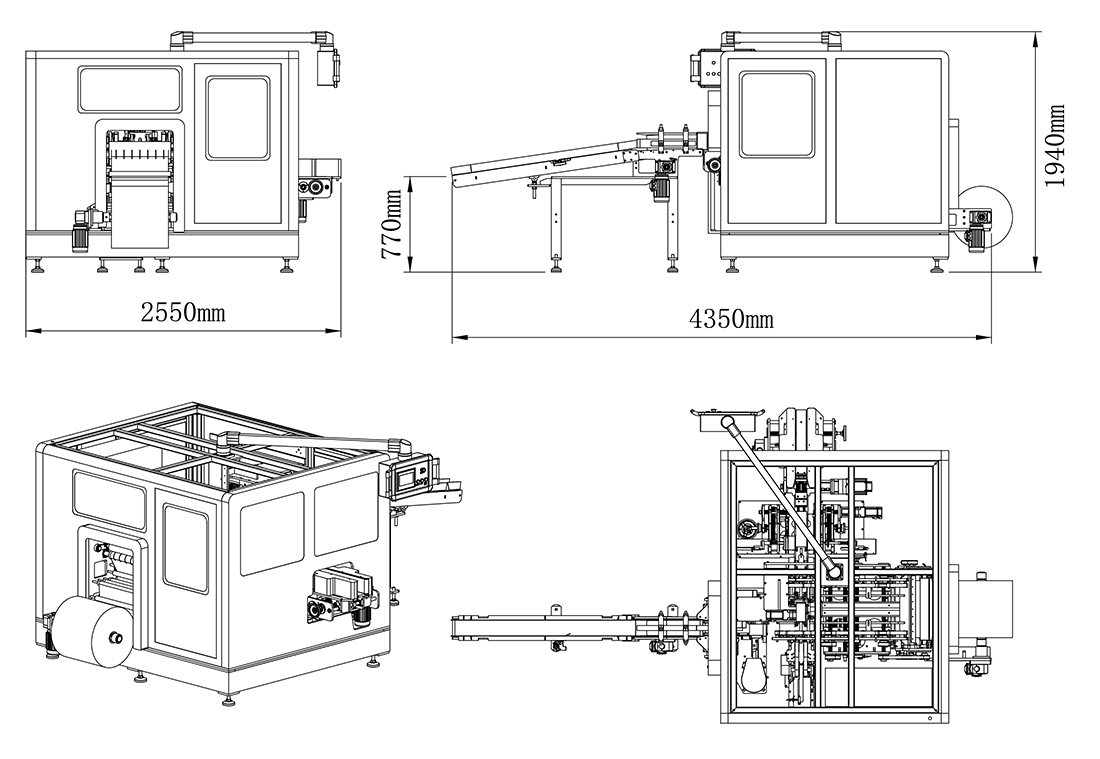 layout of TW160 toilet paper wrapping machine